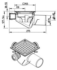 Line Drawing - Drain-No membrane-145