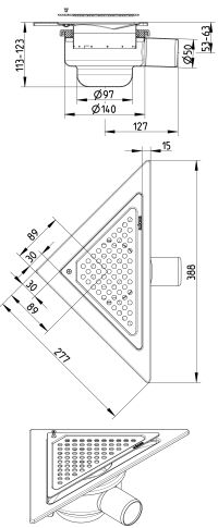 Line Drawing - Drain-No membrane-Triangular