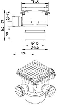 Line Drawing - Drain-No membrane-145