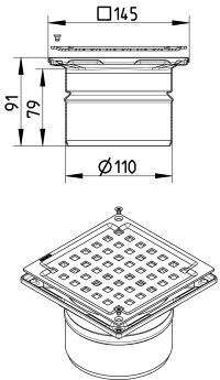 Line Drawing - Drain-No membrane-145