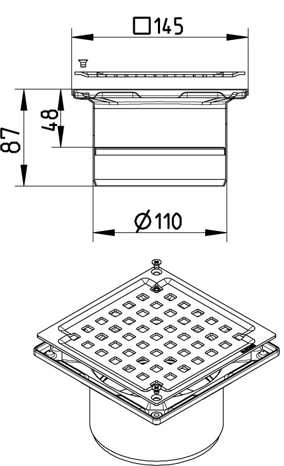 Line Drawing - Upper part-No membrane-145