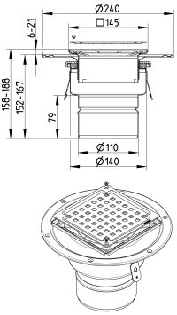 Line Drawing - Drain-Liquid membrane-145