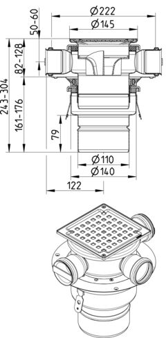 Line Drawing - Drain-Sheet membrane-145