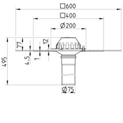 Line Drawing - Drain for gravity-bitumen collar