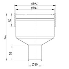 Line Drawing - Marine-lower part-welding sleeve-steel