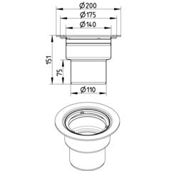 Line Drawing - Marine-lower part-bimetal flange-aluminium