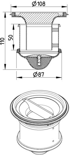 Line Drawing - Water trap-110