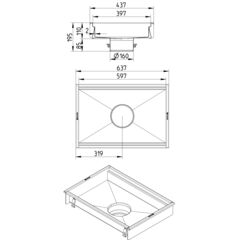 Line Drawing - Kitchen channel-No membrane