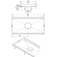 Line Drawing - Kitchen channel-No membrane