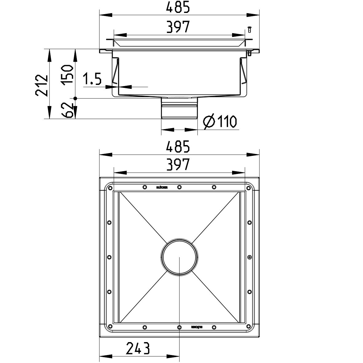 Line Drawing - Kitchen channel-Vinyl