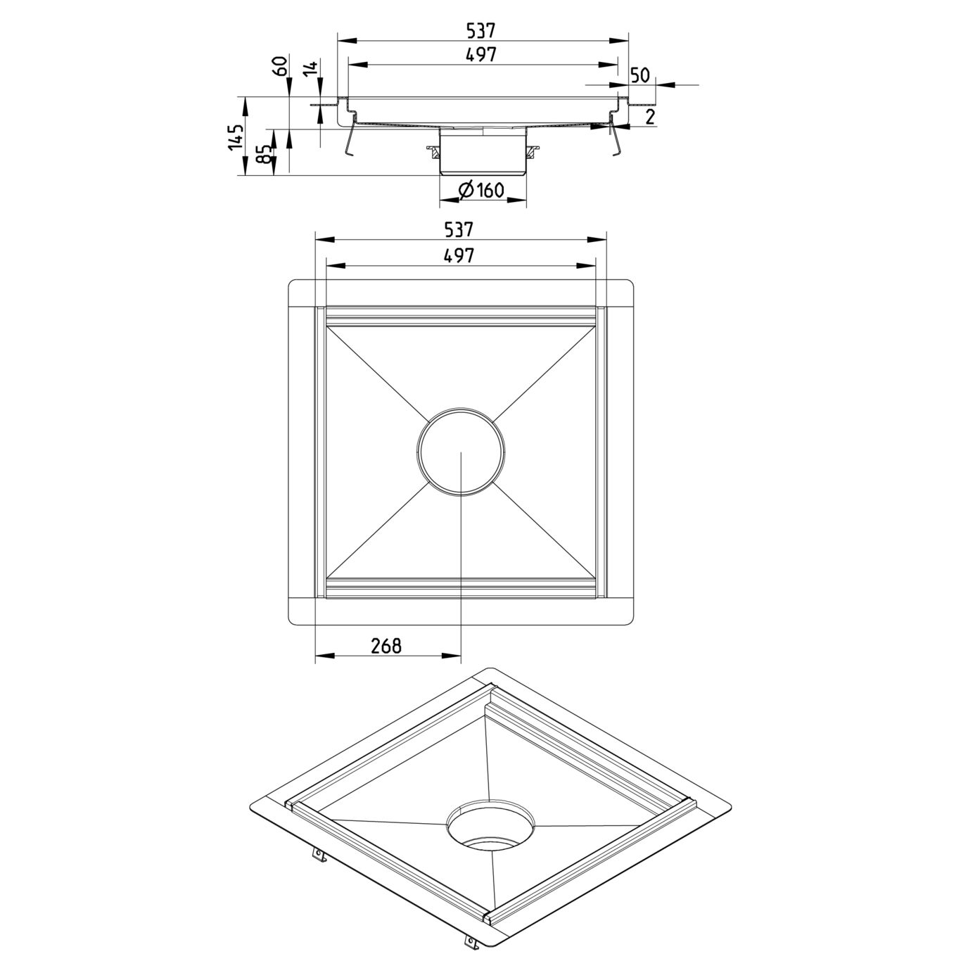 Line Drawing - Kitchen channel-Liquid membrane