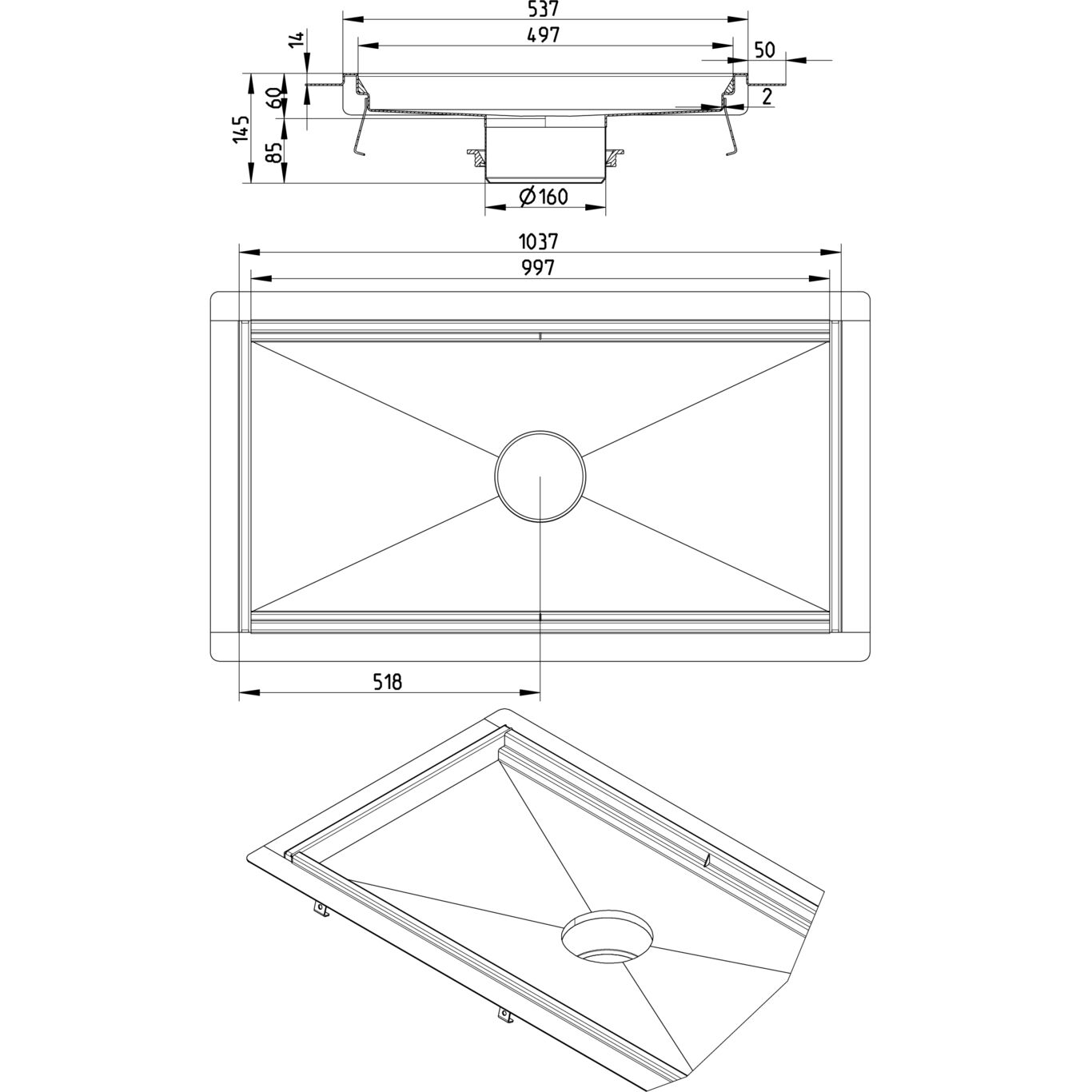 Line Drawing - Kitchen channel-Liquid membrane