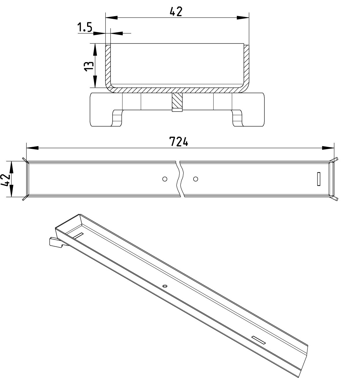 Line Drawing - Grating-WaterLine channel