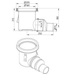 Line Drawing - Drain-No membrane-205