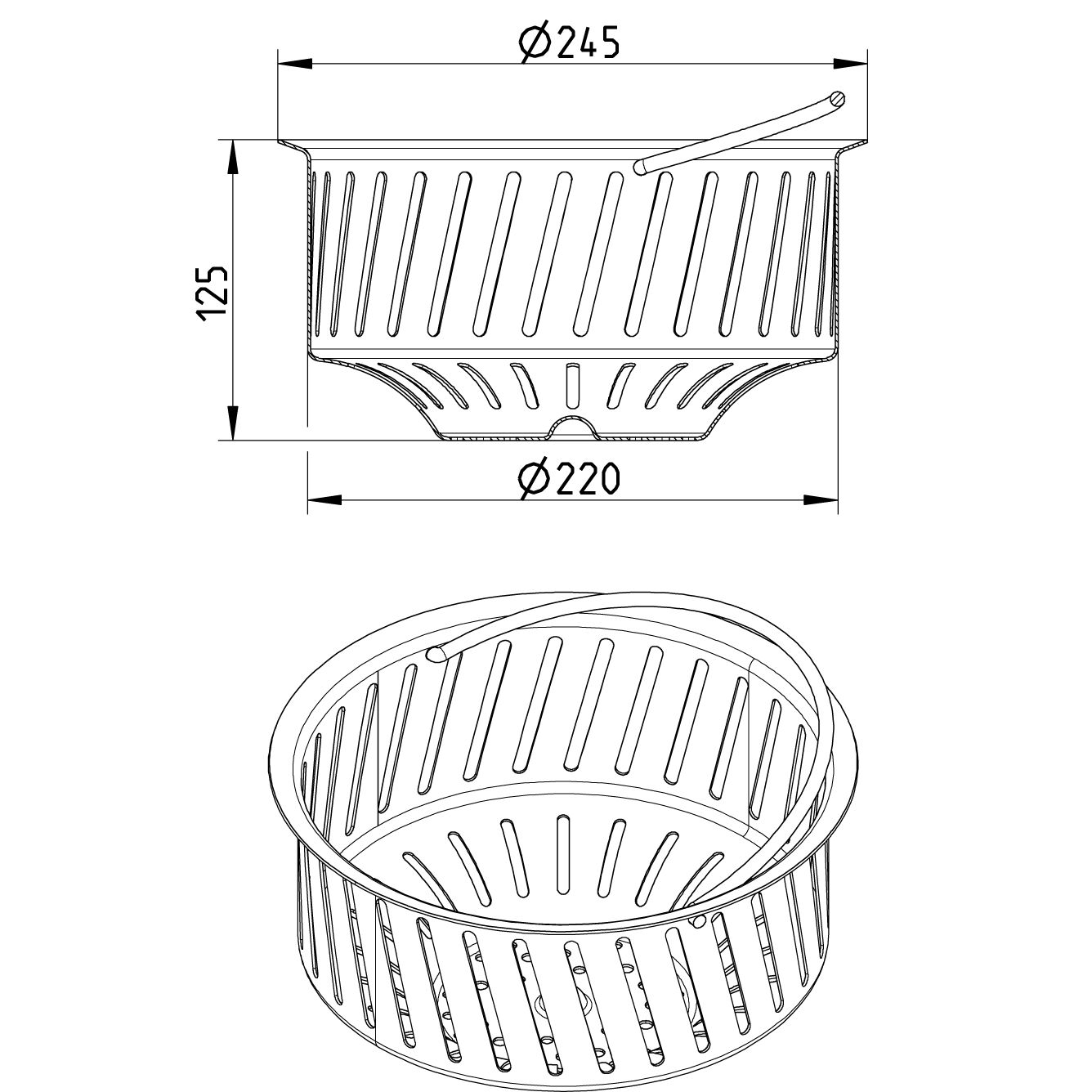 Line Drawing - Filter basket