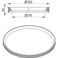 Line Drawing - Sealing ring-pipes-EPDM