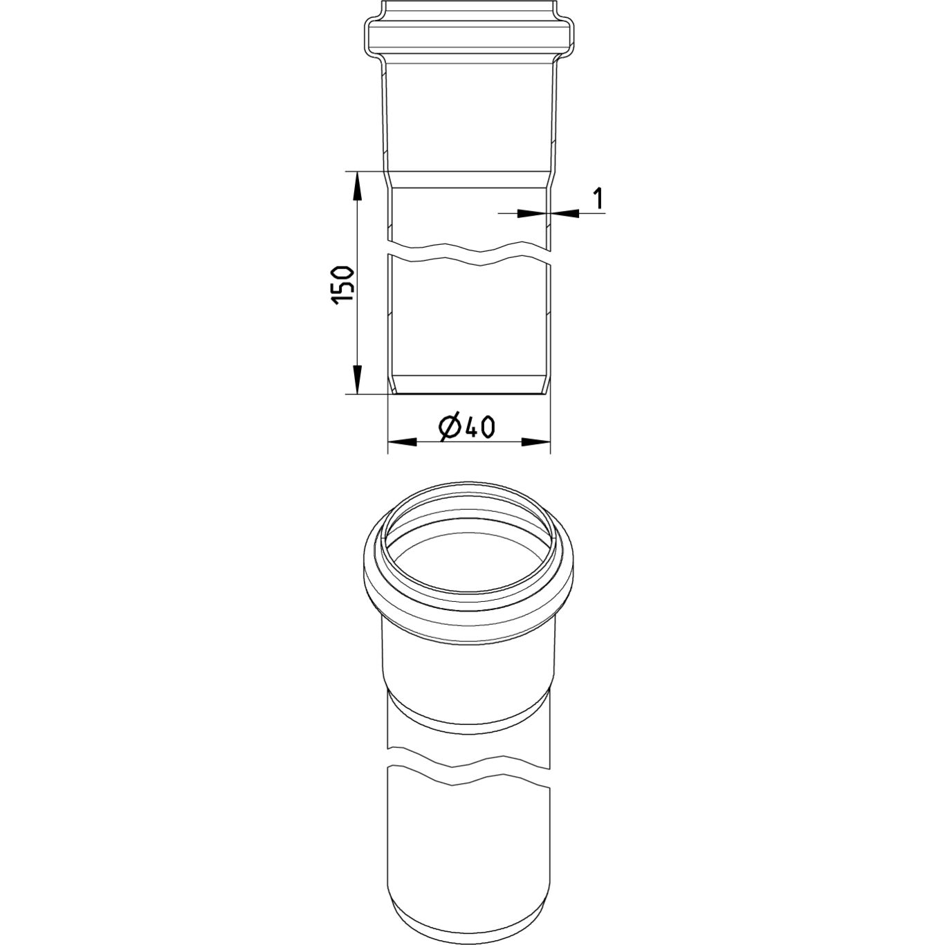 Line Drawing - Straight pipe