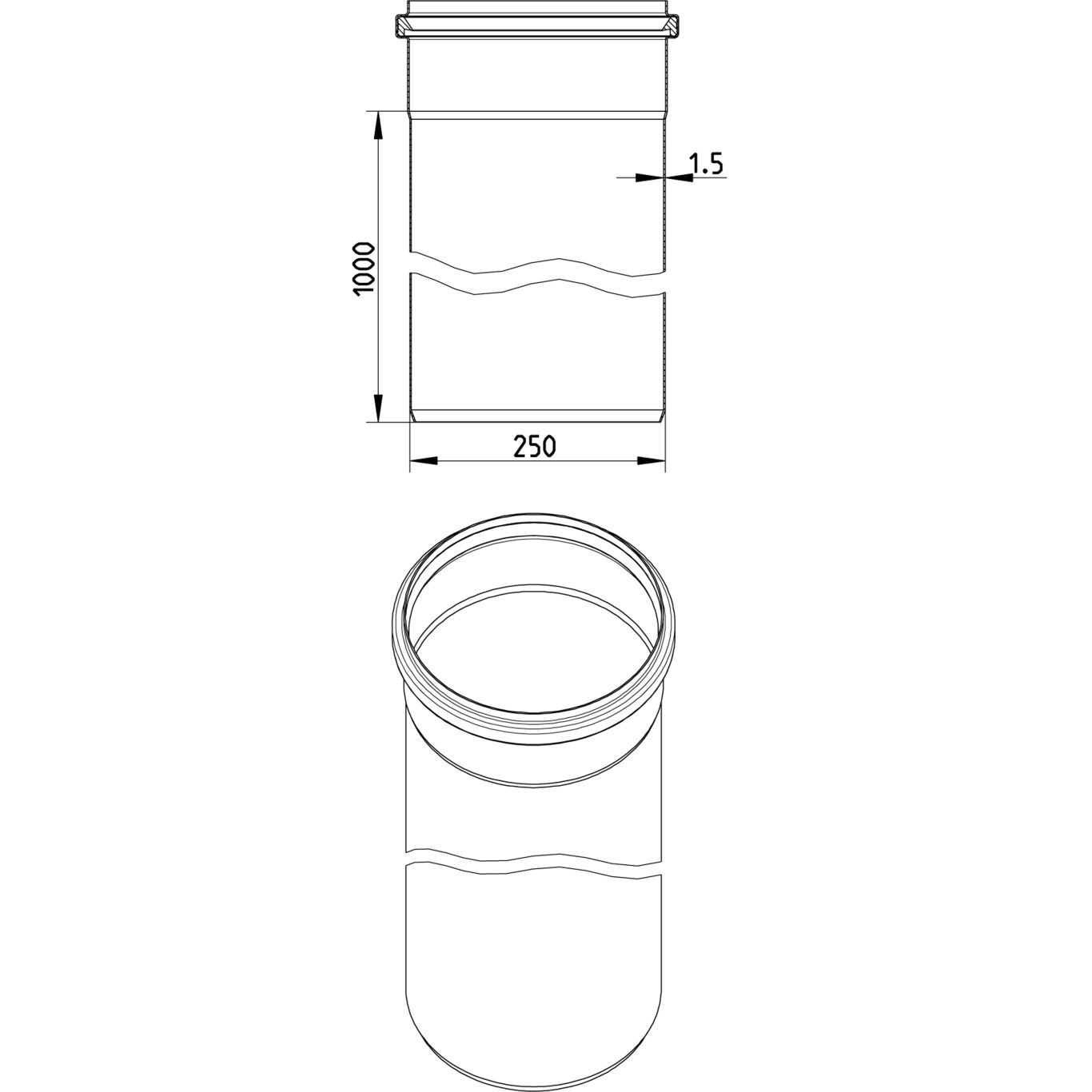 Line Drawing - Straight pipe