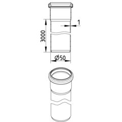 Line Drawing - Straight pipe