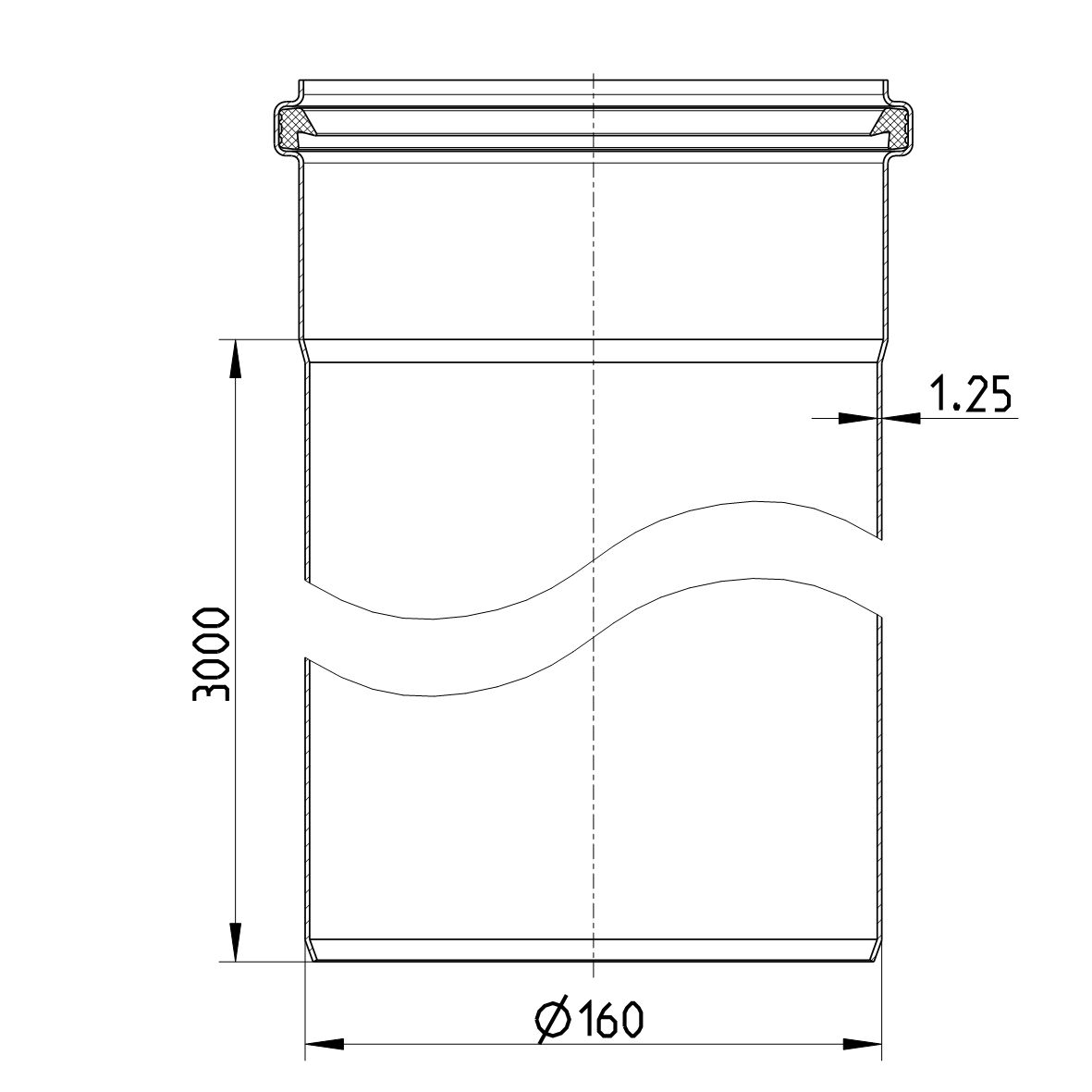 Line Drawing - Straight pipe