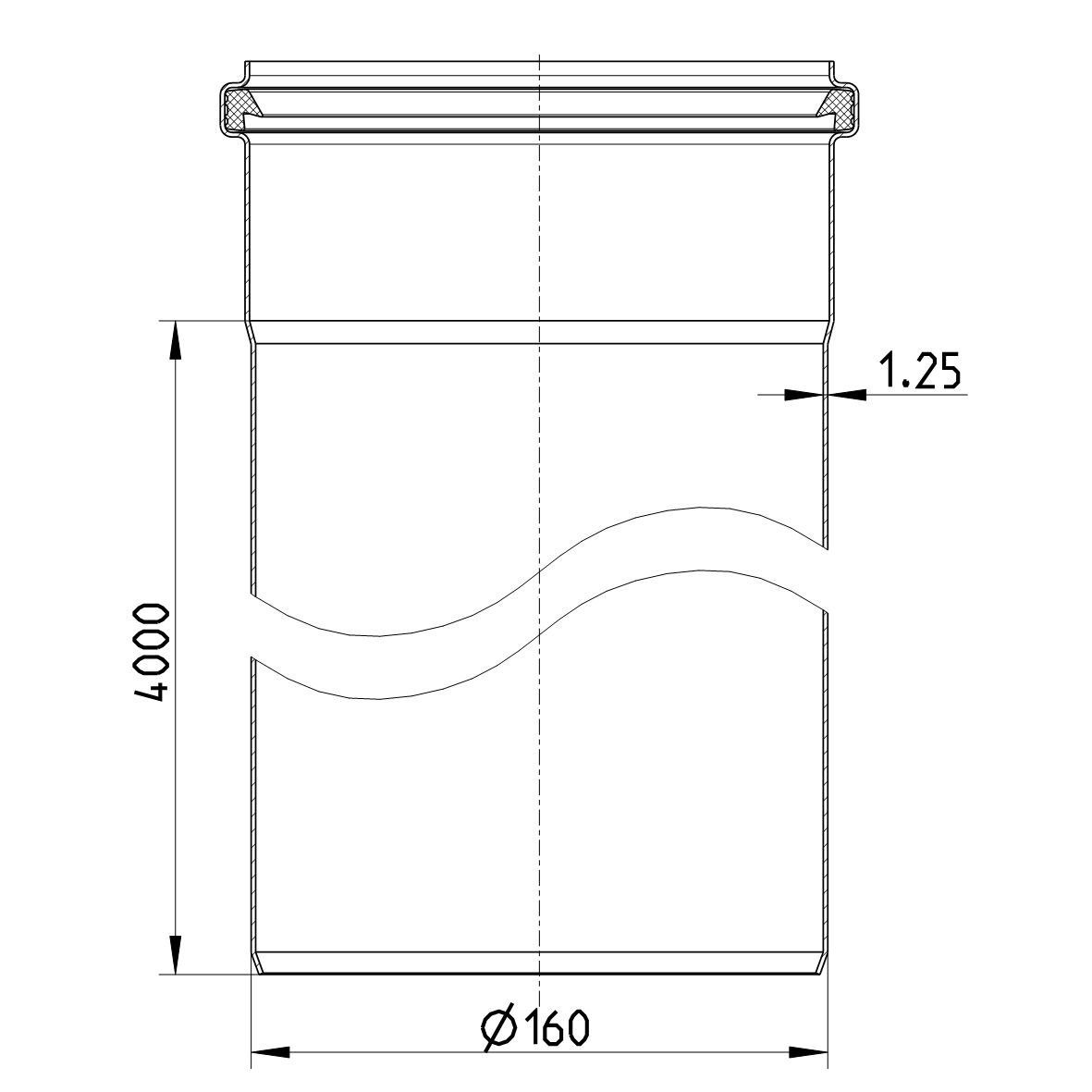 Line Drawing - Straight pipe