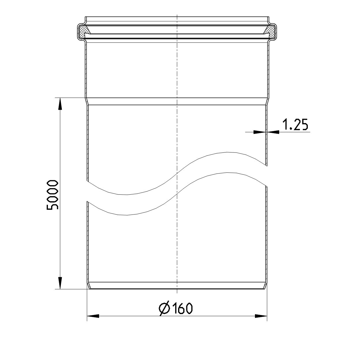 Line Drawing - Straight pipe