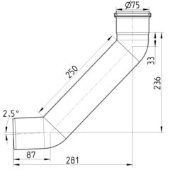 Line Drawing - Bend-87.5-long radius