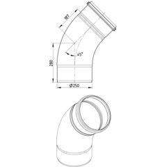 Line Drawing - Bend-45-large radius