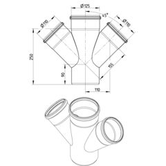 Line Drawing - Double branch-45-180