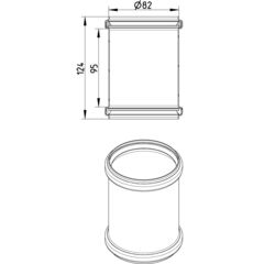 Line Drawing - Double slip coupling