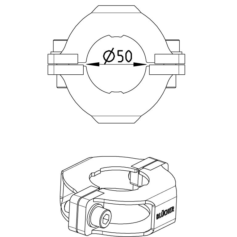 Line Drawing - Joint clamp-Pressure peak