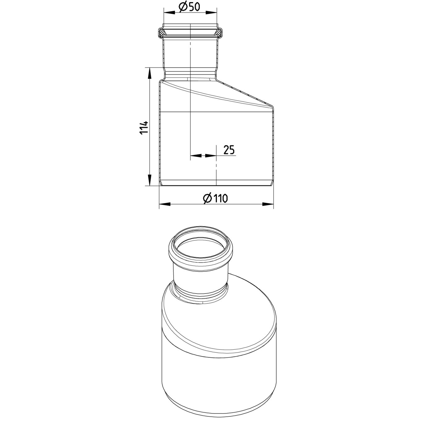 Line Drawing - Increaser-eccentric