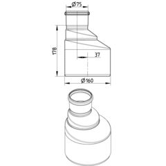 Line Drawing - Increaser-eccentric