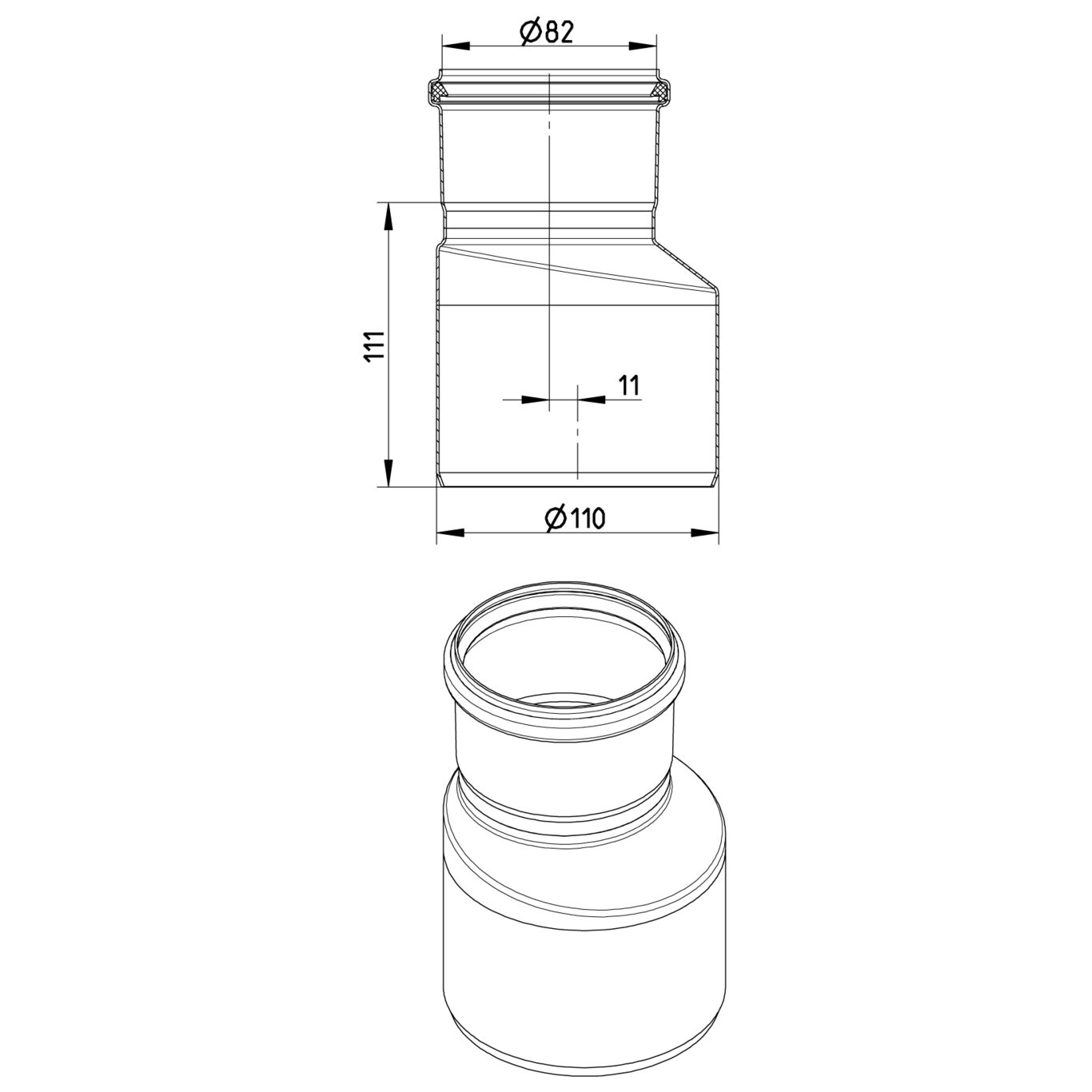 Line Drawing - Increaser-eccentric