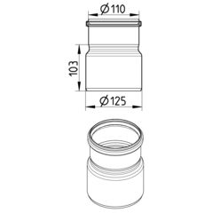 Line Drawing - Increaser-concentric