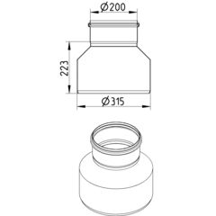 Line Drawing - Increaser-concentric