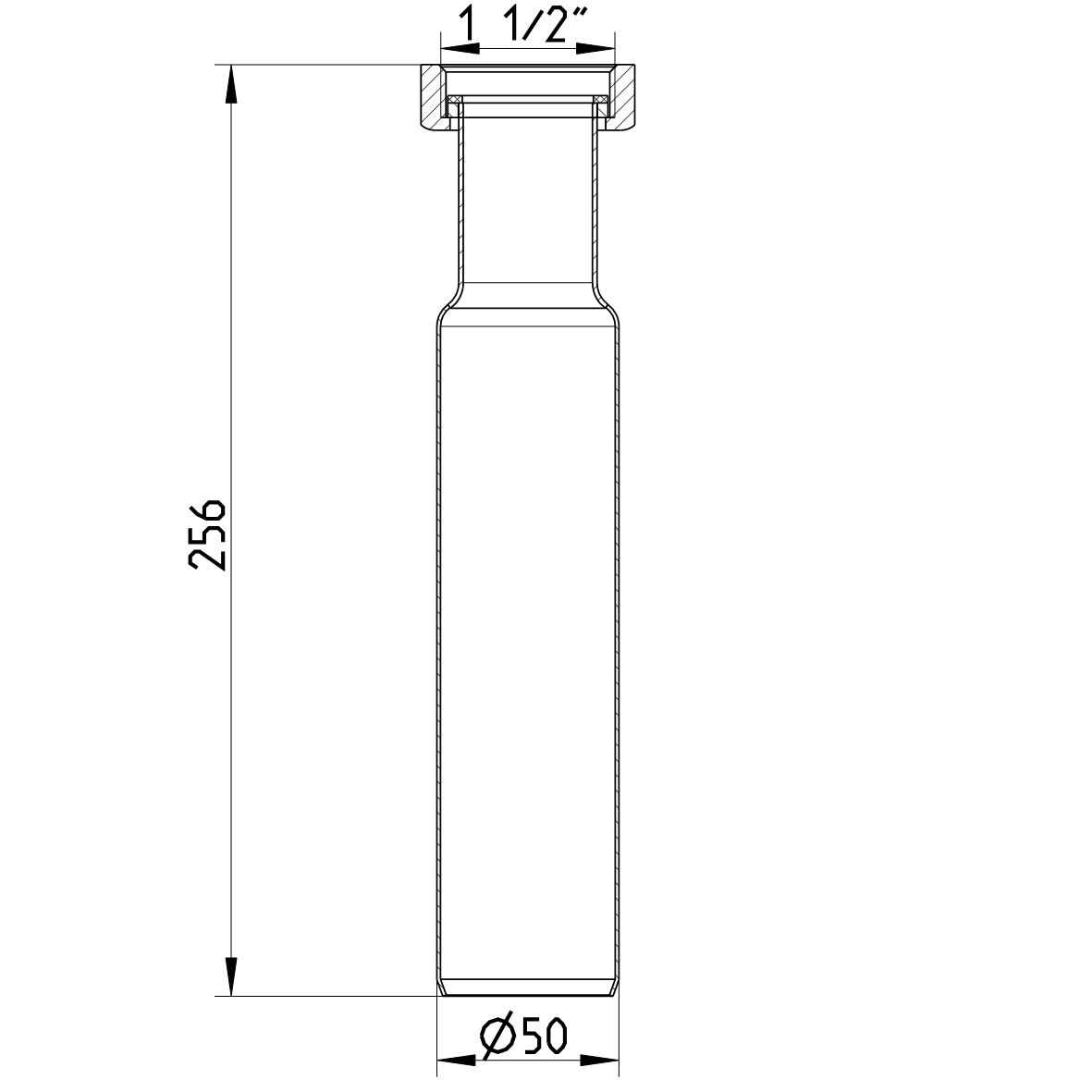 Line Drawing - Pipe connector-swivel nut