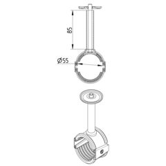 Line Drawing - Pipe hanger-TPE-anchor