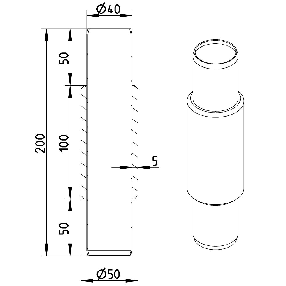 Line Drawing - Penetration-Spirgot