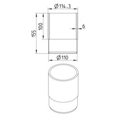 Line Drawing - Transition pipe-welding sleeve-steel