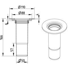 Line Drawing - Penetration-bimetal flange-aluminium