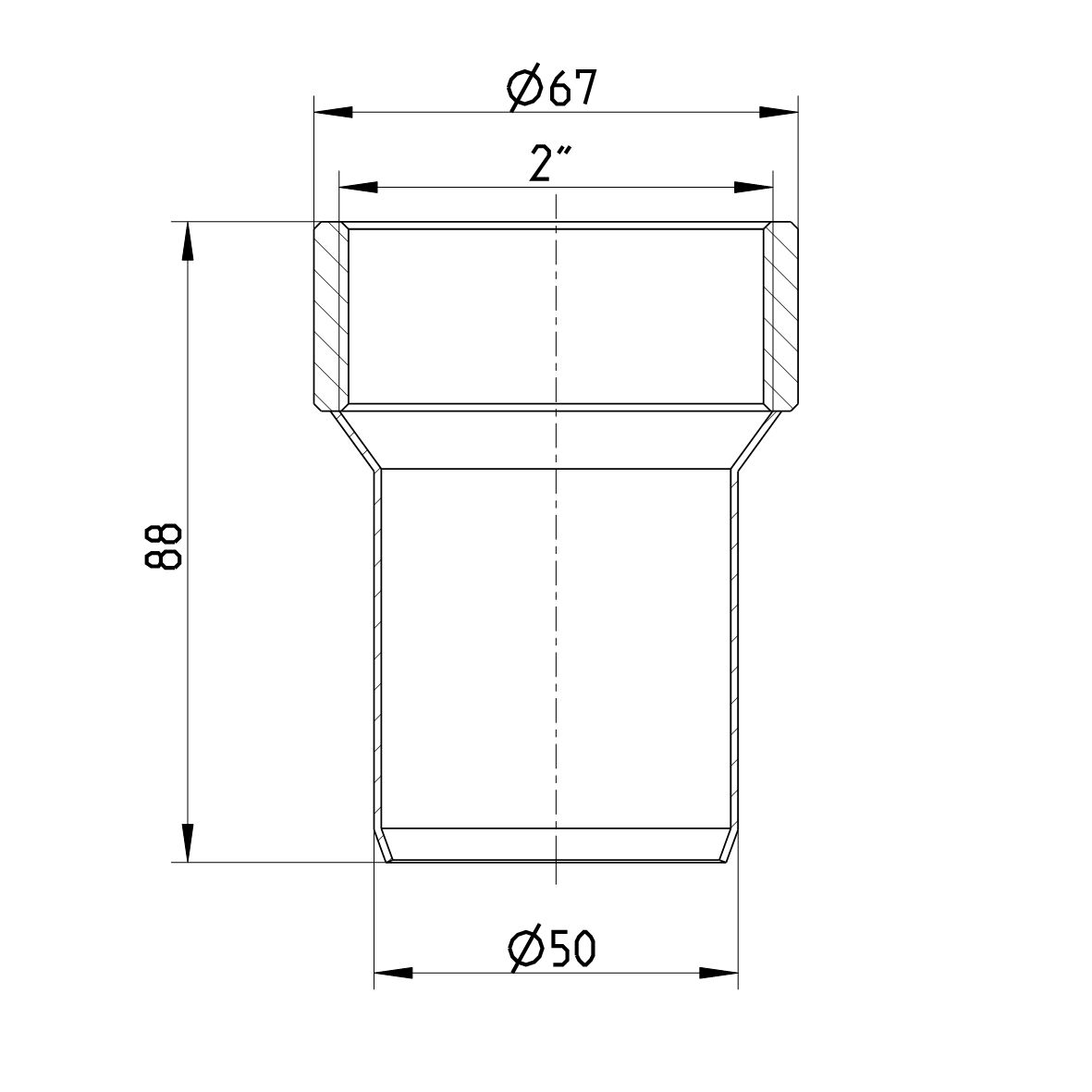 Line Drawing - Adaptor-femail