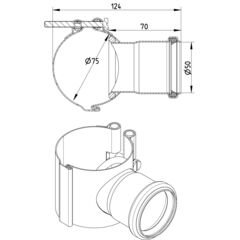 Line Drawing - Saddle clamp