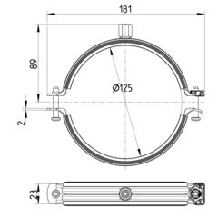 Line Drawing - Pipe hanger-EPDM-galvanized